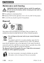 Preview for 17 page of Parkside 405829 2201 Translation Of The Original Instructions