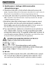 Preview for 117 page of Parkside 405829 2201 Translation Of The Original Instructions