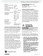 Preview for 51 page of Parkside 73782 Operation And Safety Notes