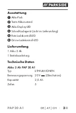 Preview for 8 page of Parkside PAP 20 A1 Operating Instructions Manual