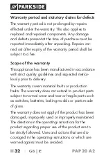 Preview for 36 page of Parkside PAP 20 A2 Operating Instructions Manual