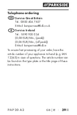 Preview for 43 page of Parkside PAP 20 A2 Operating Instructions Manual