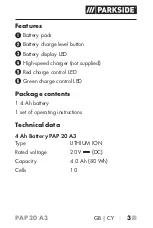 Предварительный просмотр 7 страницы Parkside PAP 20 A3 Operating Instructions Manual