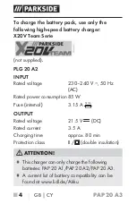 Предварительный просмотр 8 страницы Parkside PAP 20 A3 Operating Instructions Manual