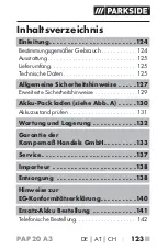 Preview for 127 page of Parkside PAP 20 A3 Operating Instructions Manual