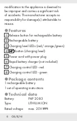 Предварительный просмотр 7 страницы Parkside PAP 20 B3 Operation And Safety Notes