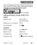 Preview for 10 page of Parkside PAPK 12 A3 Translation Of The Original Instructions