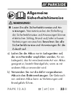 Preview for 38 page of Parkside PAPK 12 A3 Translation Of The Original Instructions