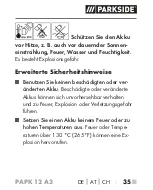 Preview for 40 page of Parkside PAPK 12 A3 Translation Of The Original Instructions