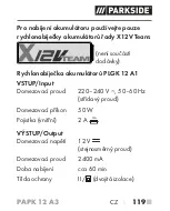 Предварительный просмотр 124 страницы Parkside PAPK 12 A3 Translation Of The Original Instructions