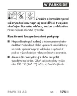 Предварительный просмотр 180 страницы Parkside PAPK 12 A3 Translation Of The Original Instructions