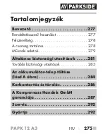 Предварительный просмотр 280 страницы Parkside PAPK 12 A3 Translation Of The Original Instructions