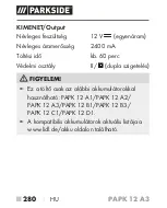 Предварительный просмотр 285 страницы Parkside PAPK 12 A3 Translation Of The Original Instructions