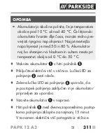 Предварительный просмотр 316 страницы Parkside PAPK 12 A3 Translation Of The Original Instructions