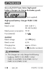 Preview for 9 page of Parkside PAPK 12 B3 Translation Of The Original Instructions