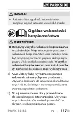 Preview for 122 page of Parkside PAPK 12 B3 Translation Of The Original Instructions