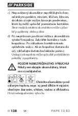 Preview for 143 page of Parkside PAPK 12 B3 Translation Of The Original Instructions