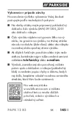 Preview for 150 page of Parkside PAPK 12 B3 Translation Of The Original Instructions