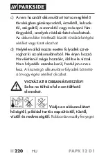 Предварительный просмотр 225 страницы Parkside PAPK 12 C1 Translation Of The Original Instructions