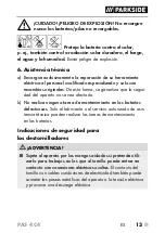 Preview for 17 page of Parkside PAS 4 C4 Translation Of The Original Instructions