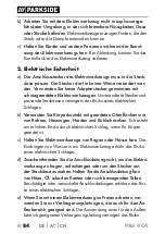 Preview for 88 page of Parkside PAS 4 C4 Translation Of The Original Instructions