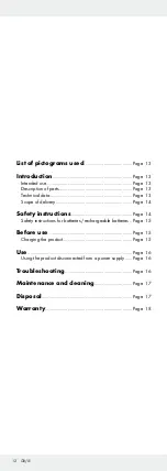 Preview for 12 page of Parkside PATC 2 A1 Operation And Safety Notes