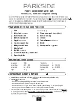 Preview for 4 page of Parkside PKGS 1400 CROSSCUT MITRE SAW Operating And Safety Instructions Manual