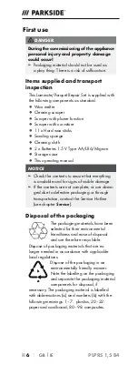 Preview for 10 page of Parkside PLPRS 1,5 B4 Operating Instructions Manual