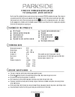 Preview for 4 page of Parkside PPH SS 670 PENDULUM ACTION JIGSAW Operating Instructions Manual