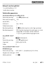 Предварительный просмотр 72 страницы Parkside PTSA 12 A1 Translation Of The Original Instructions