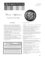 Предварительный просмотр 23 страницы Parmco PT-F6-W Installation And Operating Instructions Manual