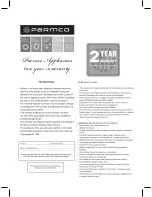 Предварительный просмотр 32 страницы Parmco PW-F85-W Instruction Manual