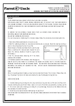 Предварительный просмотр 7 страницы Parrot Uncle F6233 Installation & Operating Instructions Manual