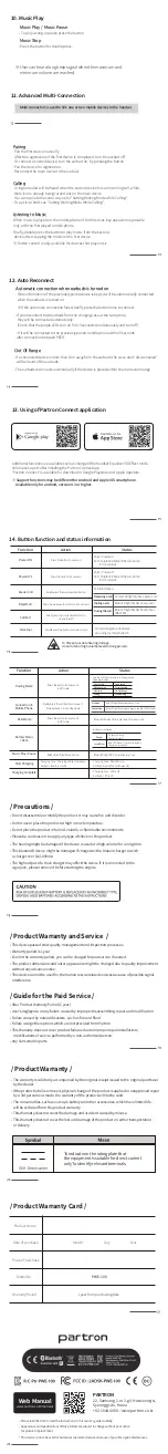 Предварительный просмотр 2 страницы Partron PWE-100 Manual