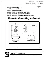 Предварительный просмотр 1 страницы Pasco Scientific SE-9640 Instruction Manual And Experiment Manual