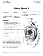 PASCO Motion Sensor II Instruction Sheet preview