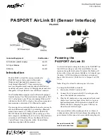 PASCO PASPORT AirLink SI Instruction Sheet preview