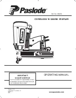 Preview for 1 page of Paslode 900078 Operating Manual