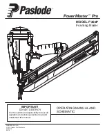 Preview for 1 page of Paslode F-350P Operating Manual And Schematic