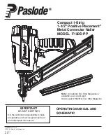 Preview for 1 page of Paslode F150S-PP Operating Manual And Schematic