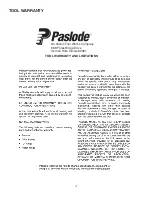 Preview for 15 page of Paslode F400S Operating And Maintenance Manual