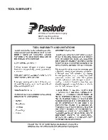 Предварительный просмотр 15 страницы Paslode PF250S-PP Operating Manual And Schematic