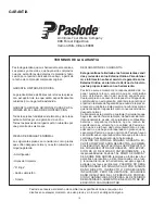 Preview for 18 page of Paslode PF250S-PP Operating Manual And Schematic