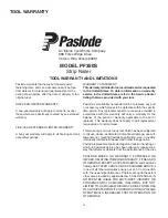 Предварительный просмотр 15 страницы Paslode PF350-S Operating Manual And Schematic