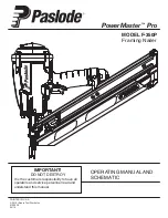 Preview for 1 page of Paslode PowerMaster Pro F-350P Operating Manual And Schematic