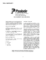 Предварительный просмотр 15 страницы Paslode RHP-350 Operating And Maintenance Manual