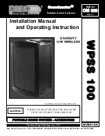 Preview for 1 page of Paso Sound Products WPSS 100 Installation Manual And Operating Instructions