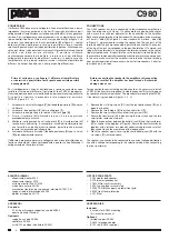 Preview for 4 page of Paso C980 Instructions For Use Manual