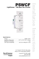 Предварительный просмотр 1 страницы pass & seymour legrand LightSense PSWCF Installation Instructions Manual