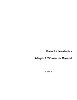 Preview for 1 page of Pass Laboratories Aleph 1.2 Owner'S Manual